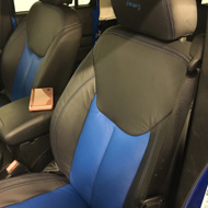 Seat Cover With Blue Trimming